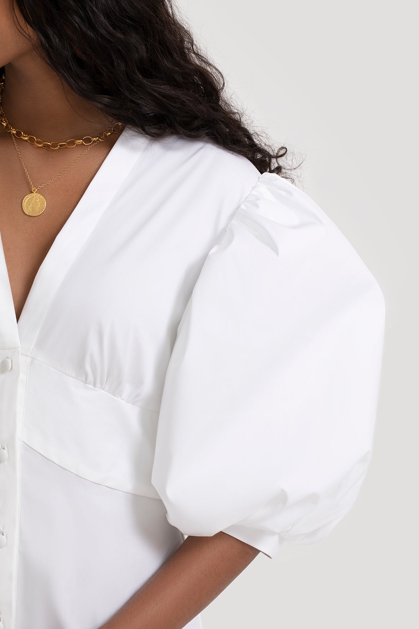 Peony dress in white