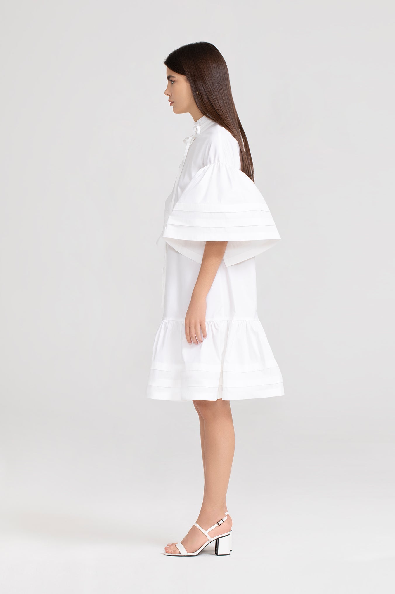Bellflower dress in white ASYMTRIE Bellflower dress in white ASYMTRIE