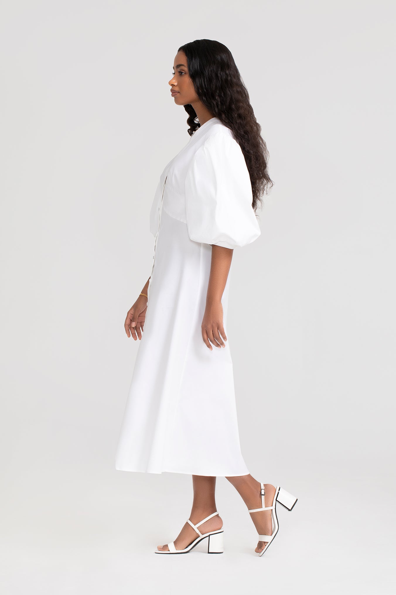 Peony dress in white